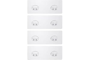 CAVLA Double Hook Adhesive Shelf, Transparent Shower Caddy Adhesive Hooks Bathroom Corner Shelf Holders No Drilling Shower Ca