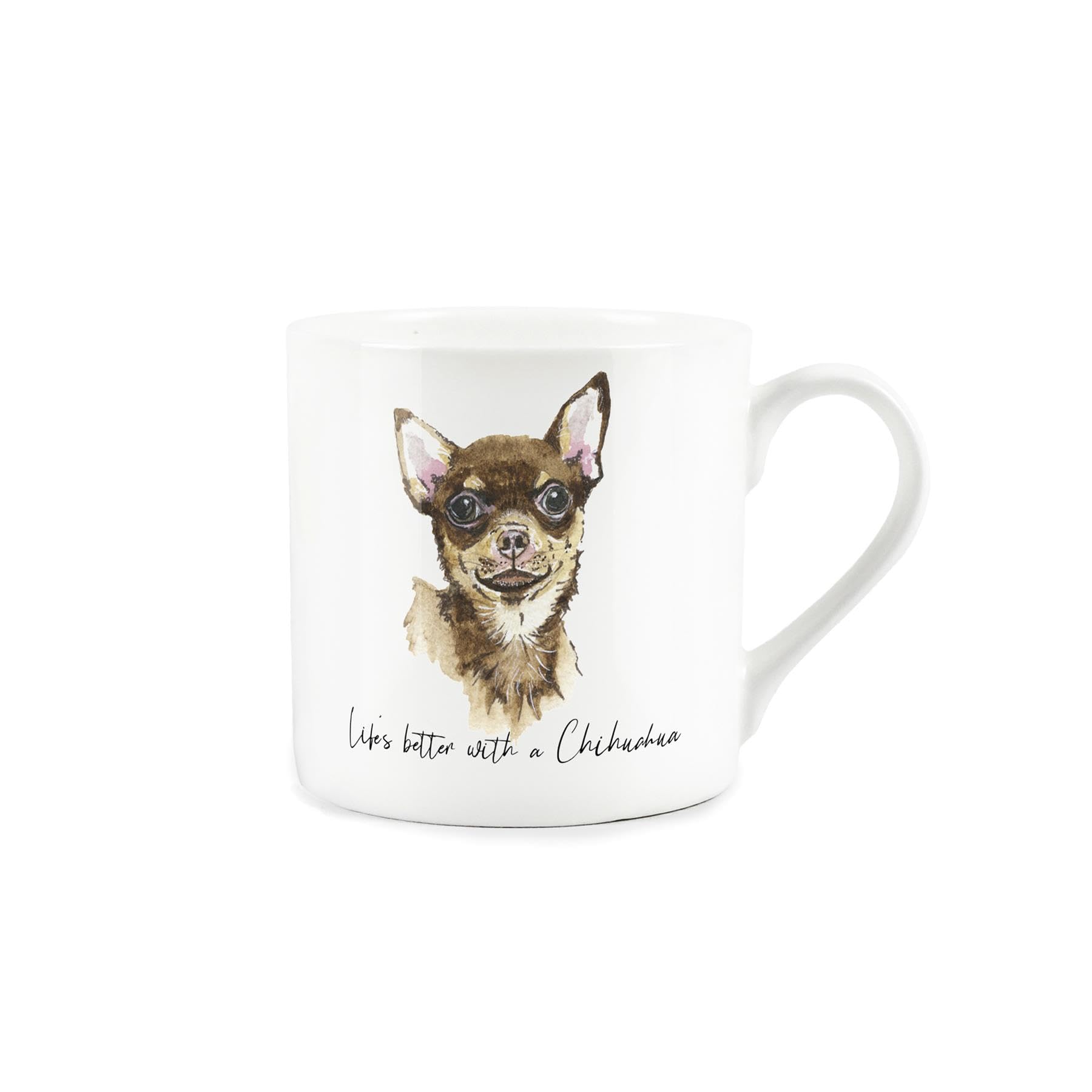 Purely Home Chihuahua Mug - Lifes Better with A Chihuahua Bone China White Mug - Tea/Coffee Gift for Dog Lovers