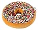Cheer Collection Round Donut Pillow | 2-in-1 Reversible Super Soft Microplush Doughnut Pillow - Chocolate Glaze, Rainbow Sprinkles