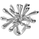 Kokoma Firework Statement Ring for Women Adjustable Open Finger Band Ring Flower Floral Rings Eternity Engagement Band Comfort Fit Chic jewelry