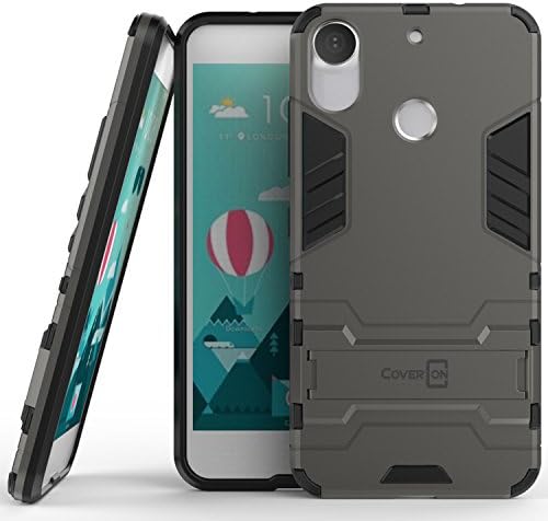 HTC Desire 10 Pro Case, CoverON [Shadow Armor Series] Hard Slim Hybrid Kickstand Phone Cover Case for HTC Desire 10 Pro - Gray / Black