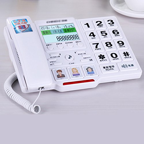 HQCC Elderly Fixed Telephone Large Button Telephone Household Corded Telephone Storage of Telephone (Color : B)