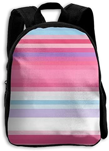 Kids Shoulder Backpack Mixed Color Stripes Adjustable Printed Boys Girls School Bag