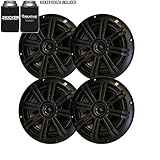 KICKER Black OEM Replacement Marine 6.5" 4 Ohm Coaxial Speaker Bundle - 4 Speakers