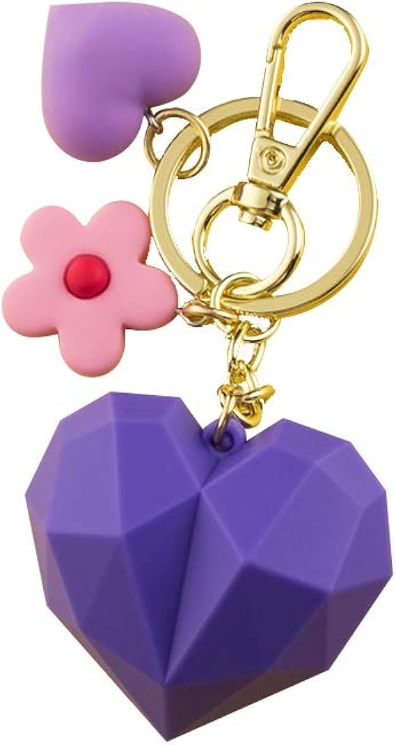 Amazon Co Jp ハート型キーポータブルファッションキーホルダーユニセックススクールバッグかわいいペンダント Color Purple 服 ファッション小物