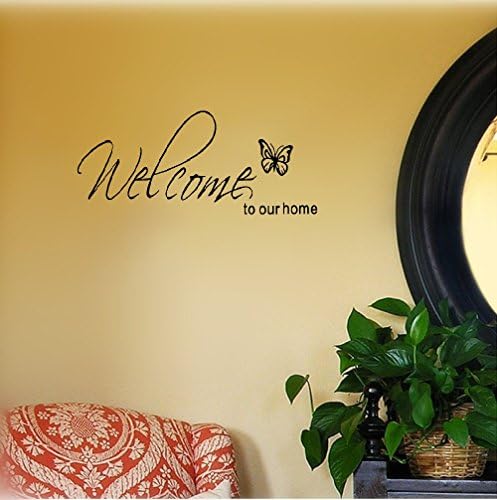 inayi bible quotes wall stickers Butterfly Living Room Sayings Words Welcome To Our Home Home Decor