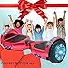 NHT Electric Hoverboard Self Balancing Scooter with Built-in Bluetooth Speaker LED Lights - Safety Certified for Adult Kids Gift (Chrome Rose)