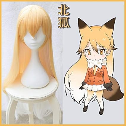 Amarillo Kemono Friends Cosplay Peluca Kitakitsune Lobo Gris Animales Humanoides Lacio Largo Plata Pelo Sintetico Kitakitsune Kitakitsune Amazon Es Juguetes Y Juegos