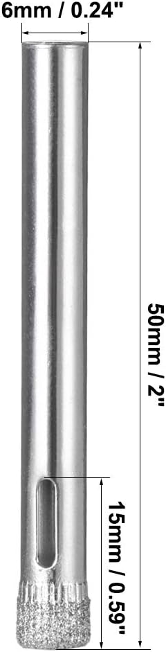 sourcing map 6mm Diamond Drill Bits Hole Saws for Glass Tile Porcelain Marble Ceramic Bottles Pots Brick Pack of 10 - Image 3