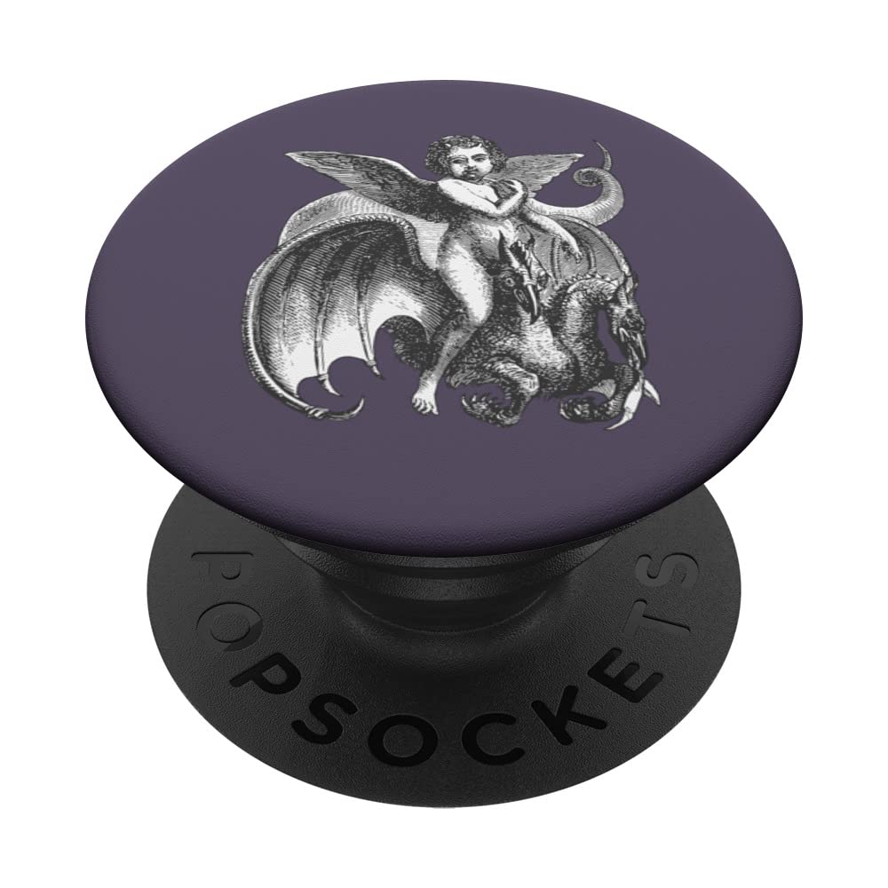 Demonic Winged Boy Riding A Two Headed Dragon Cut Out PopSockets Swappable PopGrip