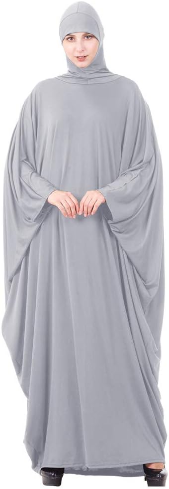 Women's One-Piece Prayer Dress Muslim Abaya Dress Islamic Maxi Abaya Kaftan with Hijab