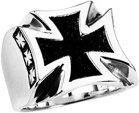 Stainless Steel Iron Cross Ring (Available in Sizes 10 to 14) size 13