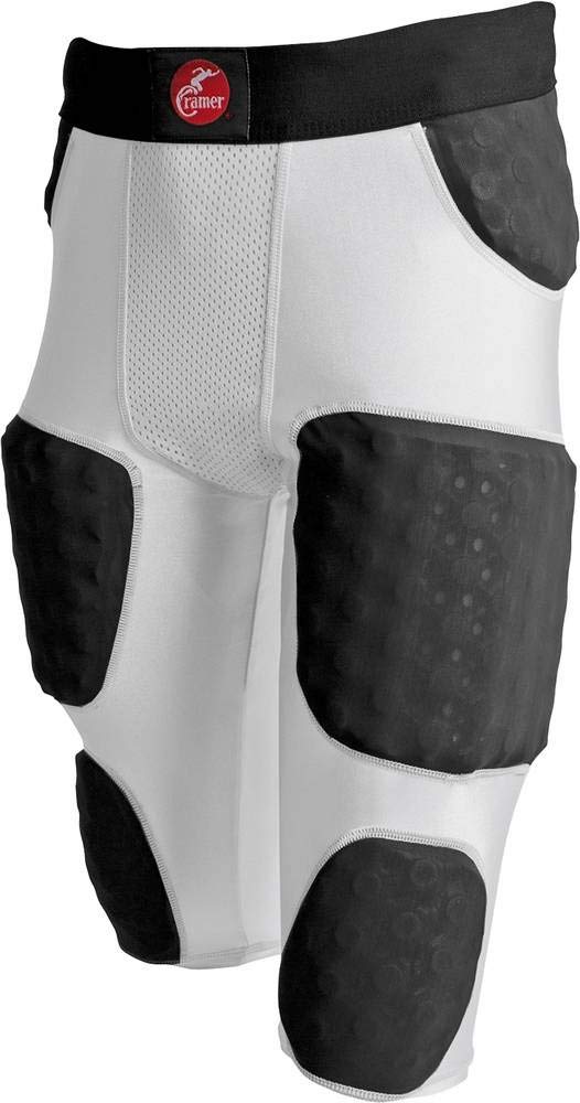 Cramer Hurricane 7 Pad Football Girdle Hip and Tailbone Pads with Thigh