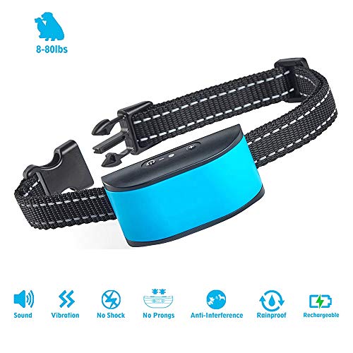 ELECANE Small Dog Bark Collar Rechargeable – Anti Barking Collar for Small Dogs – Smallest Most Humane Stop Barking Collar – Dog Training No Shock Bark Collar Waterproof