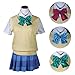 WOTOGOLD Anime Cosplay Costumes Love Live Kousaka Honoka School Uniform Set Sweater With Short Sleeve Shirt and Bowtie