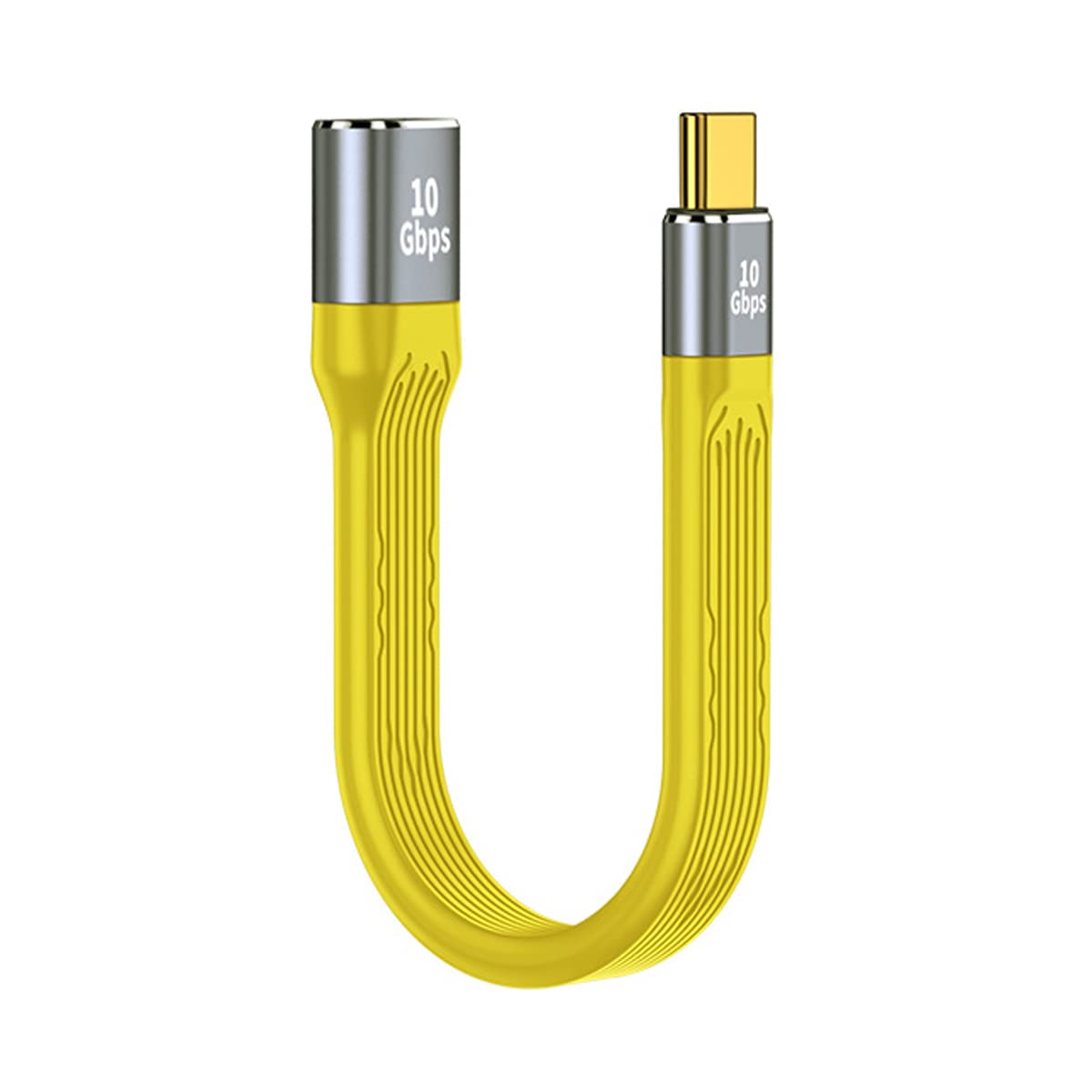 CY Yellow USB 3.1 Type C Male Host to USB3.0 Type AF OTG Flat Slim FPC Data Cable 13cm Compatible with iPhone 15 Laptop Phone — image 1