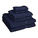 Superior Egyptian Cotton Pile 6 Piece Towel Set, Includes 2 Bath, 2 Hand, 2 Face Towels/Washcloths, Ultra Soft Luxury Towels, Thick Plush Essentials, Guest Bath, Spa, Hotel Bathroom, Navy Blue