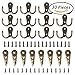 Walue 30 Pieces Double and Single Bronze Prong Hooks with 60 Pieces Screws