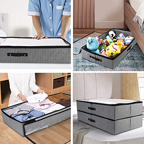 WISELIFE Under Bed Storage Bins Containers (2Pack) Large Foldable Shoe