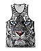 iHeartRaves White Tiger Men's Rave Tank Top Shirt (Medium)