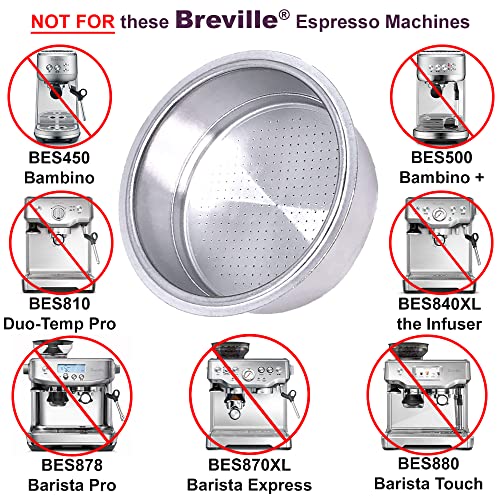 For Breville 50mm 2Cup Dual Wall Pressurized Stainless Steel
