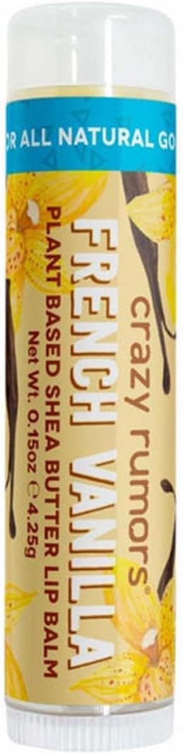 Crazy Rumors French Vanilla Lip Balm Stick, 100% Natural Vegan Dry Lips 4g