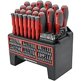 INTERTOOL 114-Piece Screwdriver Set with Mountable Rack, Magnetic Tips, Swivel-End Precision Screwdrivers, Bits, Nut Drivers, Hex Keys, DIY, Tool Gift VT08-3372