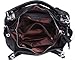 Heshe Womens Leather Handbags Ladies Purse Tote Bag Top Handle Bag Shoulder Bag Cross Body Bag (Black)