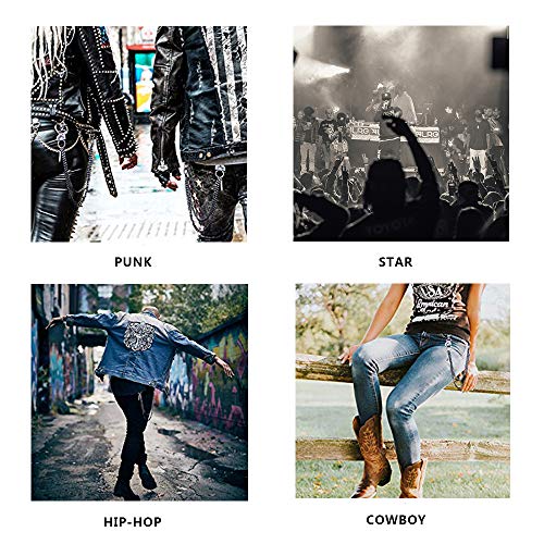 MONA Pants Chain Mens Jeans Heavy Wallet Chain Punk Bullet Skull