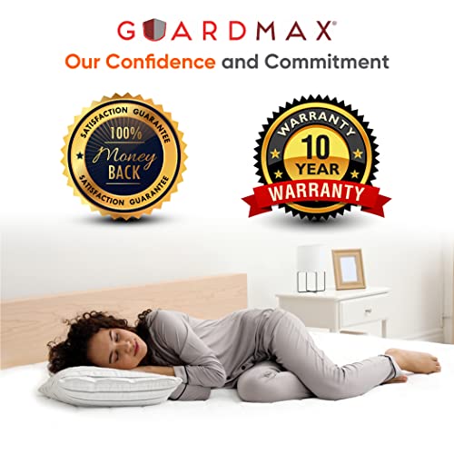 Guardmax Waterproof Pillow Protector Standard Size Zippered Bed Bug