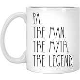Pa The Man The Myth The Legend Coffee Mug - Gifts for Christmas, Birthday - Best Pa Mug - Father's Day Gift 11oz