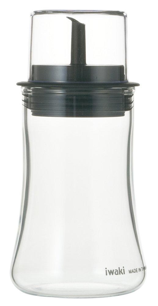 iwaki(イワキ) AGCテクノグラス 耐熱ガラス 液だれしにくい醬油差し 醤油用 120ml もれにくい フタ付き調味料入れ KT5031-BK商品画像