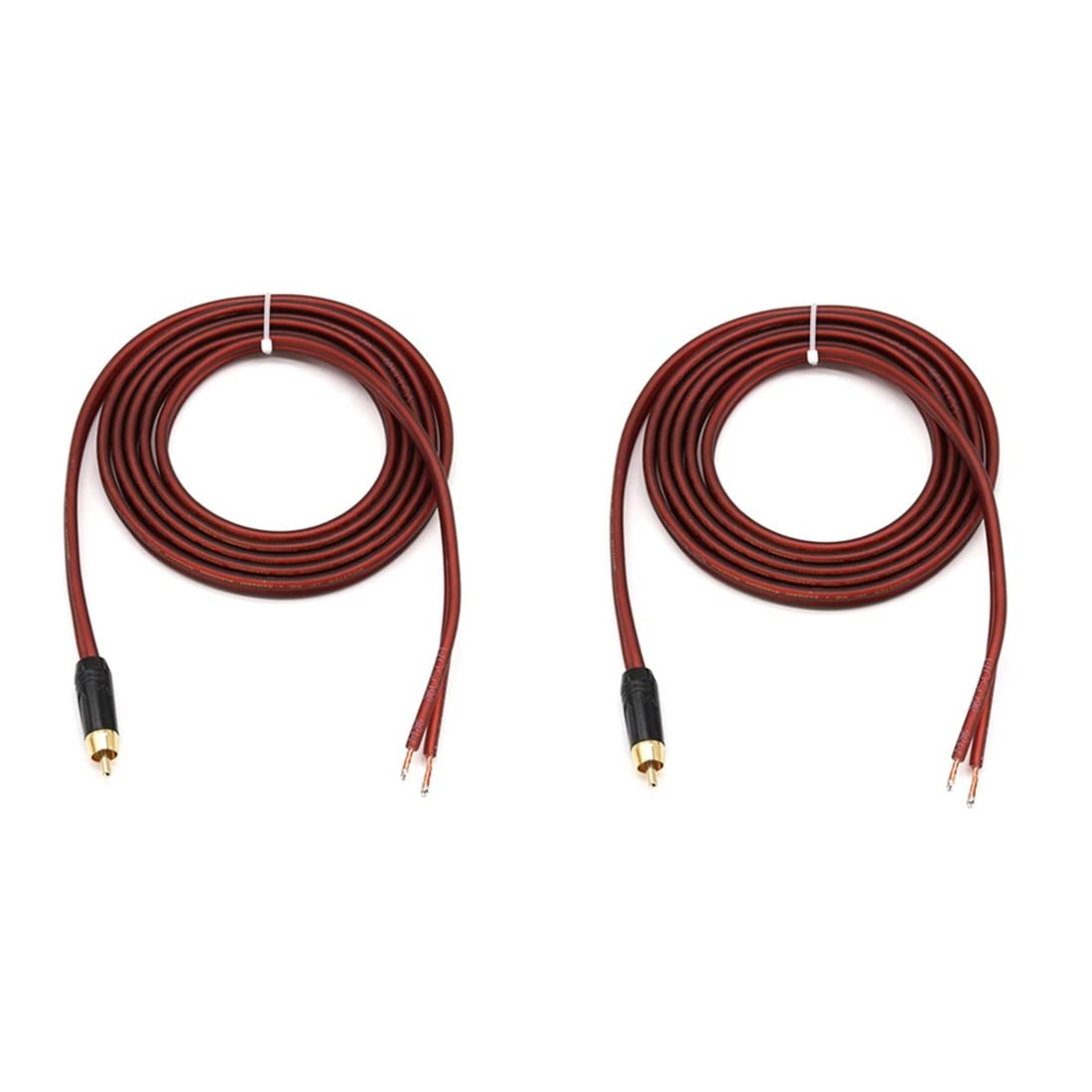 Muuisndjaq 2Pcs Speaker Cable Bare Wire Speaker Wire to Plug,Replace Plug Connector Adapter to Bare Wire Open Audio