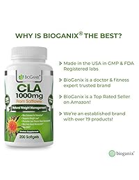 bioganix Cla 1000 mg, pérdida de peso natural Apoyo para el Metabolismo Reducción de grasa, Boost, &...