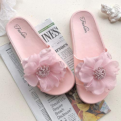 Women Flower Non-Slip Shower Sandals,FAPIZI House Soft Foams Sole Pool Slippers Bathroom Slide Water Shoes Pink