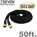 78Seven Expandable Garden Hose Never kink, tangle, twist. Heavy duty and light weight. Design 2017... 50 foot black.