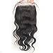 Luwigs 5x5 Lace Closure with Baby Hair Body Wave Free Part Brazilian Human Virgin Hair Lace Pieces Bleached Knots Natural Color (16 inches, Body Wave)