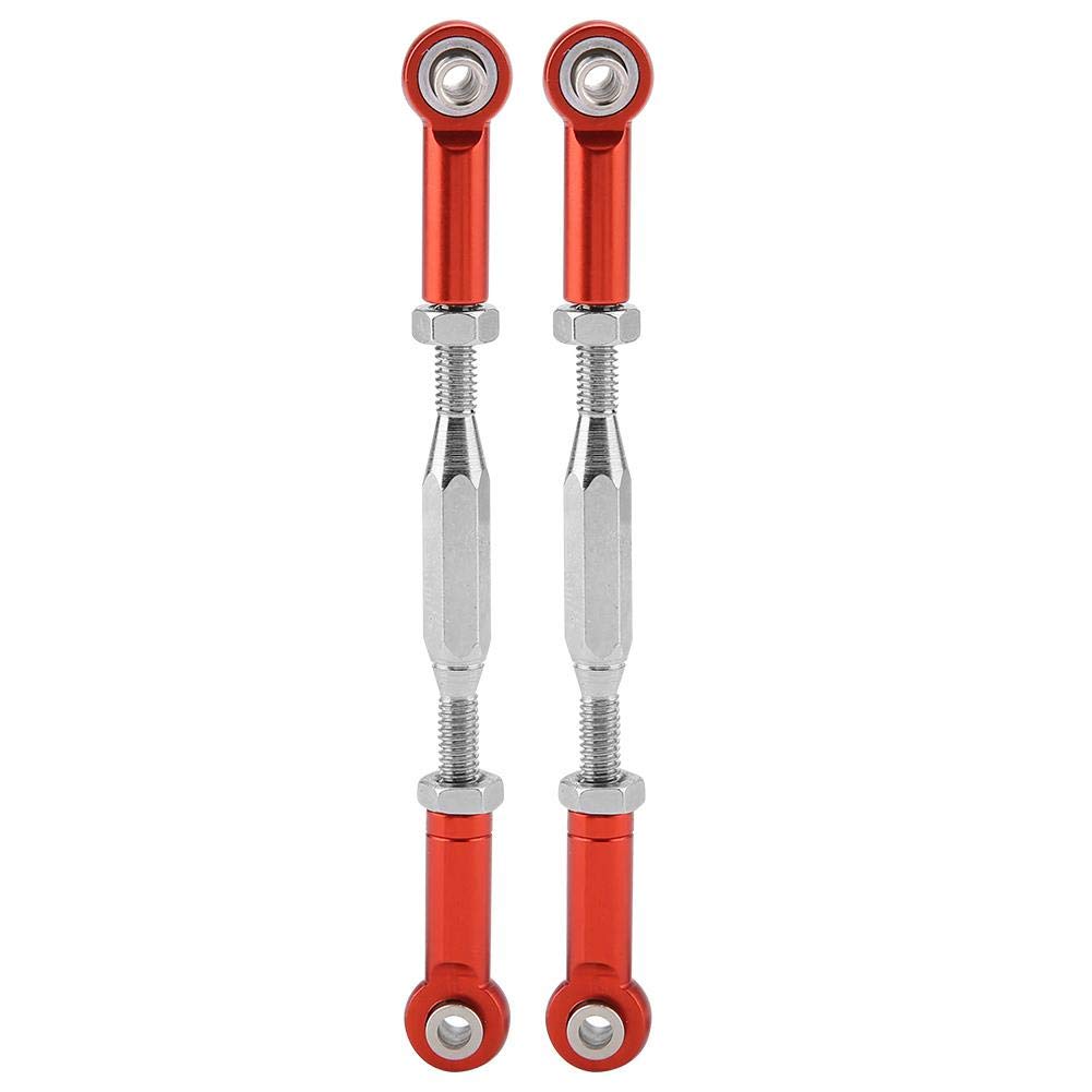 RC Truck Steering Rods, 2 Pcs Aluminium Alloy Steering Linkage Rods for Traxxas Slash 1/10 Scale RC Truck Remote Control Car Spare Part Accessory (Red) Model Car Accessories