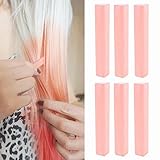Champagne Pink Hair Color | LIGHT STRAWBERRY Blonde Temporary Vibrant Hair Dye | With Shades of Salmon Pink Set of 6 Temporary Vibrant Hair Dye | Color your Hair Champagne Pink in seconds with temporary HairChalk by HairChalkCo