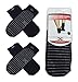 Non Slip Skid Socks with Grips, For Hospital Rehab, Yoga, Pilates, Barre, Traveling, Home Use, Black (Grey Grippy Lines) - Size S/M, 2 Pairs
