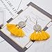 Black Friday Deals Women Thread Tassel Dangle Earrings Silk Fringe Thread Drop Earrings for Parties
