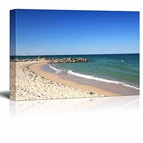 Canvas Prints Wall Art - Calm Beach on a Warm Sunny Day | Modern Home Deoration/Wall Art Giclee Printing Wrapped Canvas Art Ready to Hang - 12" x 18"