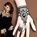 LEFINIS Handmade Gothic Lolita Retro Lace Slave Bracelet Wristband Black Flower Ring