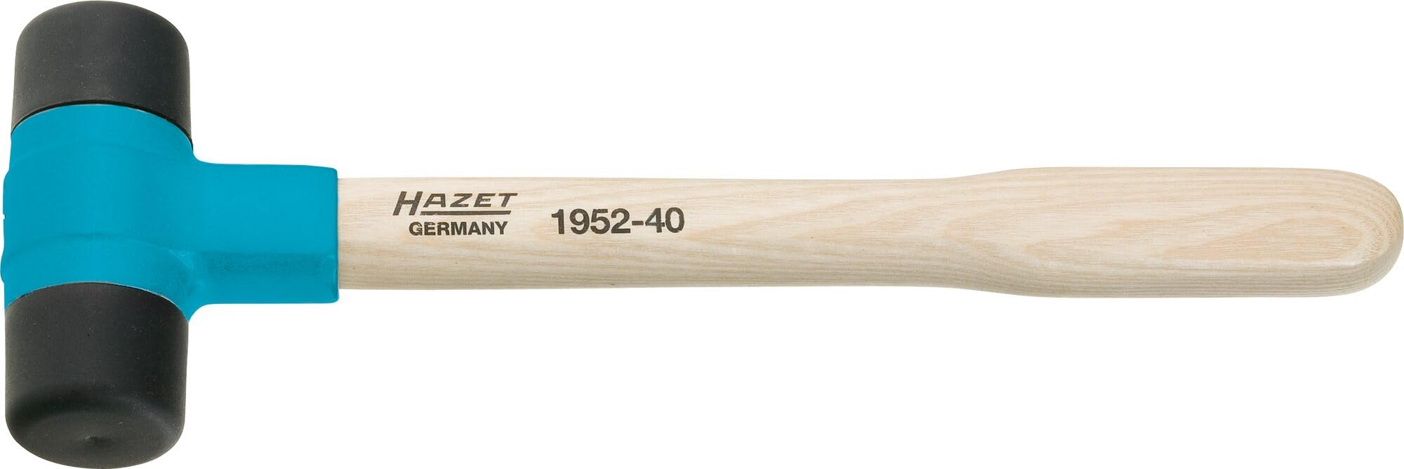 Martello in plastica HAZET 1952-40, Testa del martello 40mm, Con teste in Desmopan sostituibili e robusto manico in frassino, praticamente senza rinculo, Mazzetta a faccia morbida per un'ampia gamma