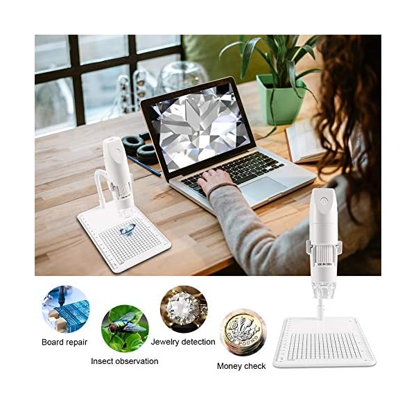 WiFi Digital Mikroskop,KNMY Drahtloses Digitales Mikroskop 50-fache bis 1000-fache Vergrößerung,8 Einstellbare LED… – Bild 4