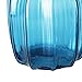 CASAMOTION Vases Hand Blown Solid Color Home Decor Centerpieces Gift Art Ribbed Glass Vase, Blue, 8''