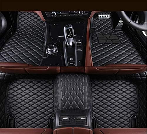 Zmkar Car Floor Mats Fit for Nissan Patrol Y61 1997-2010 Custom Fit Carpets Floor Liner All Weather Non-slip Waterproof Custom Made Artificial Leather (black with black stitching, right hand drive)