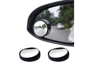 2 Pieces Blind Spot Mirrors, BetterJonny 2" Round HD Glass Convex Rear View Mirror 360° Rotate Wide Angle Rear View Mirror Ad