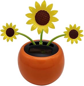 GXOK Mini Solar Powered Swinging Cute Decoration for Car Decoration,Shaking Head Decoration, Sun Flower Decoration Toy, Dancing Flower Swinging Animated Dancer Toy Car Decoration