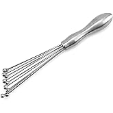 1/2pcs Stainless Steel Bead Whisk Mixer Hand Cream Mixer,Hand Cream,Kitchen Baking Tools,Manual Egg Beater,Steel Ball Whisk,Silver,10/12 Inch